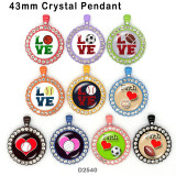 10pcs/lot Love sports glass picture printing products of various sizes  Fridge magnet cabochon