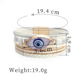 Multilayer Bracelet Devil's Eye Accessories Wide-Edged Leather Bracelet