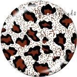 20MM pattern  Leopard  Print   glass  snaps buttons