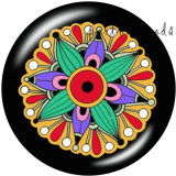 20MM   Flower  Print   glass  snaps buttons