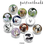 20MM   Dog   Print   glass  snaps buttons
