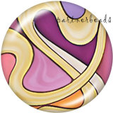 20MM  Love  pattern  Print   glass  snaps buttons
