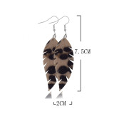 Leather earrings, leather earrings, horse fur earrings, leopard print leather earrings, drop-shaped earrings