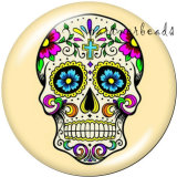 20MM  skull Car  Motorcycle   Print   glass  snaps buttons