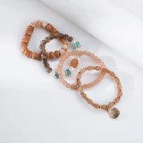 Bohemian elastic rope ladies multiple beaded scallop crystal bracelet ethnic style bracelet