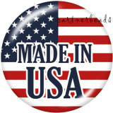 20MM  Made in USA   Print   glass  snaps buttons Independence Day