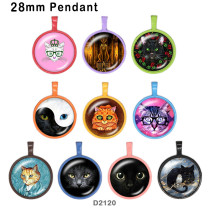 10pcs/lot cat glass picture printing products of various sizes  Fridge magnet cabochon