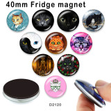 10pcs/lot cat glass picture printing products of various sizes  Fridge magnet cabochon