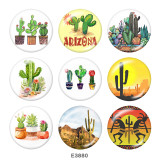 20MM  Cactus  Print   glass  snaps buttons