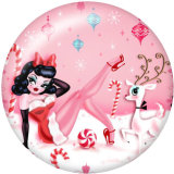 20MM  Pretty  girl   Print   glass  snaps buttons