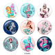 20MM  Hippocampus  Mermaid  Print   glass  snaps buttons