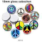 10pcs/lot Anti-war flag glass picture printing products of various sizes  Fridge magnet cabochon
