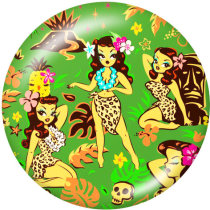 20MM  Pretty girl  Print   glass  snaps buttons