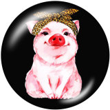 20MM  pig  MOM  Print   glass  snaps buttons
