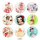 20MM  Nurse  girl  Print   glass  snaps buttons