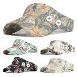 Summer baseball cap print outdoor sports ladies fit 18mm snap button beige snap button jewelry
