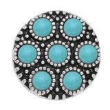 20MM turquoise snap silver  Plated with enamel snap button