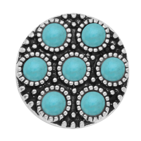 20MM turquoise snap silver  Plated with enamel snap button