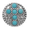 20MM cross snap silver  Plated with turquoise snap button