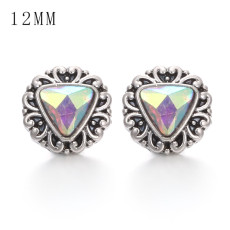 Copy 1pcs 12MM  design metal silver plated snap charms Multicolor