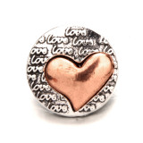 20MM metal Rose gold plated snap charms snaps jewelry