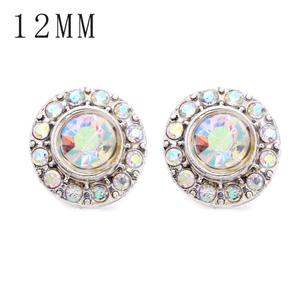 1pcs 12MM  design metal silver plated snap charms Multicolor