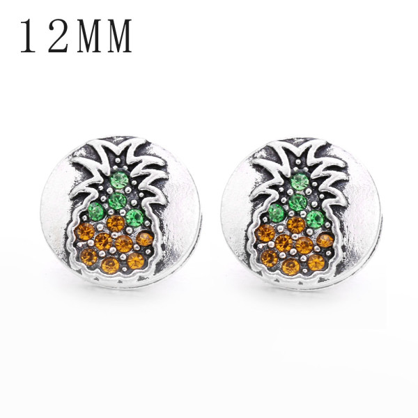 1pcs 12MM  design metal silver plated snap charms Multicolor