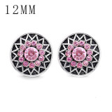 1pcs 12MM  design metal silver plated snap charms Multicolor