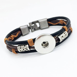 leather Snap bracelets fit 20mm snaps chunks 1 button