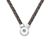 45CM Braided  leather necklace fit snaps