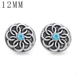 1pcs 12MM  design metal silver plated snap charms Multicolor