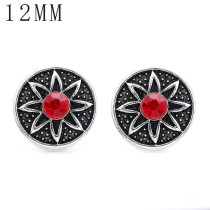 1pcs 12MM  design metal silver plated snap charms Multicolor