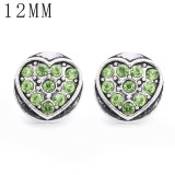 1pcs love 12MM  design metal silver plated snap charms Multicolor