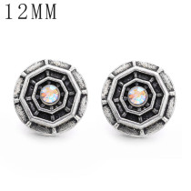 1pcs 12MM  design metal silver plated snap charms Multicolor