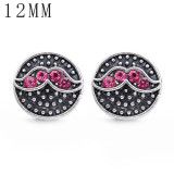 1pcs 12MM  design metal silver plated snap charms Multicolor