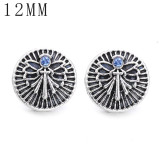 1pcs 12MM  design metal silver plated snap charms Multicolor