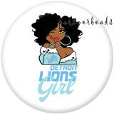 20MM  girl  Team  Print   glass  snaps buttons