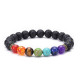 Lava volcanic stone chakra bracelet Colorful Seven Chakra Yoga Energy Beaded Bracelet