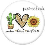 20MM  Peace  love  Faith  Cat   Print   glass  snaps buttons