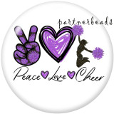 20MM  Peace  love  Faith   Print   glass  snaps buttons
