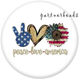 20MM  Peace  love  Faith   Print   glass  snaps buttons