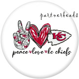 20MM  Peace  love  team   Print   glass  snaps buttons