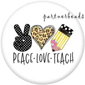 20MM  Peace  love  Faith  Cat   Print   glass  snaps buttons