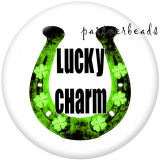 20MM  Lucky clover  happy easter  Print   glass  snaps buttons
