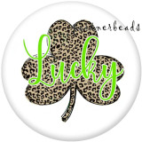 20MM  Lucky clover  happy easter  Print   glass  snaps buttons