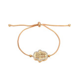 Copper bracelet female adjustable palm star owl light luxury jewelry bracelet
