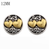 1pcs 12MM  design metal silver plated snap charms Multicolor