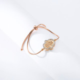 Copper bracelet female adjustable palm star owl light luxury jewelry bracelet