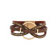 Minimalist multi-layer geometric ring magnetic buckle leather bracelet Light luxury symmetrical leather jewelry bracelet