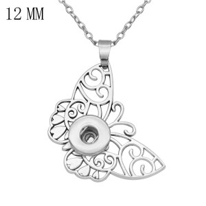 Butterfly Necklace 46cm chain fit 12MM chunks snaps jewelry